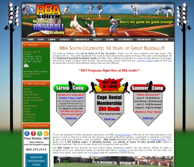 baseball website design