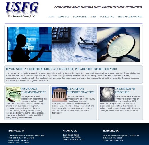 USFG Forensic and Insurance Accounting Web Design
