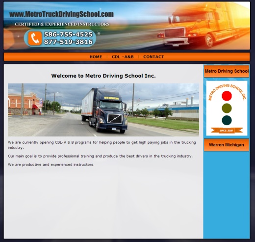 Truck Driving School Web Design